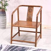 椅 酒店茶桌椅实木椅木鸡翅新中式 原木茶圈椅红木仿古 围太师椅子