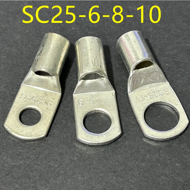SC25-6/8/10窥口r铜接线端子/铜鼻子/铜压线鼻线耳 25平方 紫铜