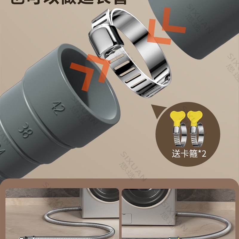 小天鹅洗衣机排水管不锈钢延长管原装全自动滚筒专用加长出水软管