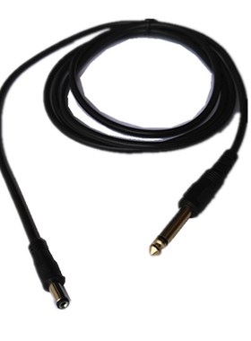 纹身电源DC线马达机连接dc55插头直6.35头配纹绣电机黑色全铜电线