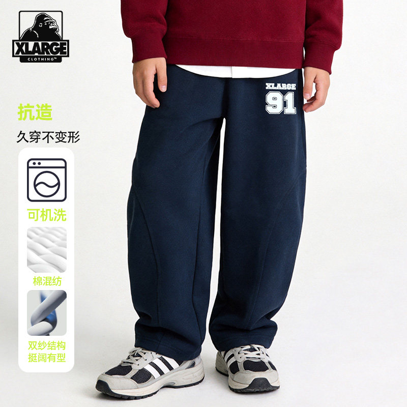 XLARGE中大童弯刀裤运动裤子图片