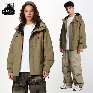 XLARGE防风连帽夹克外套男士2026年春季新款美式潮流百搭休闲上衣