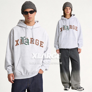 XLARGE街头风纯棉卫衣男款2026新款春秋情侣套头衫连帽上衣外套女