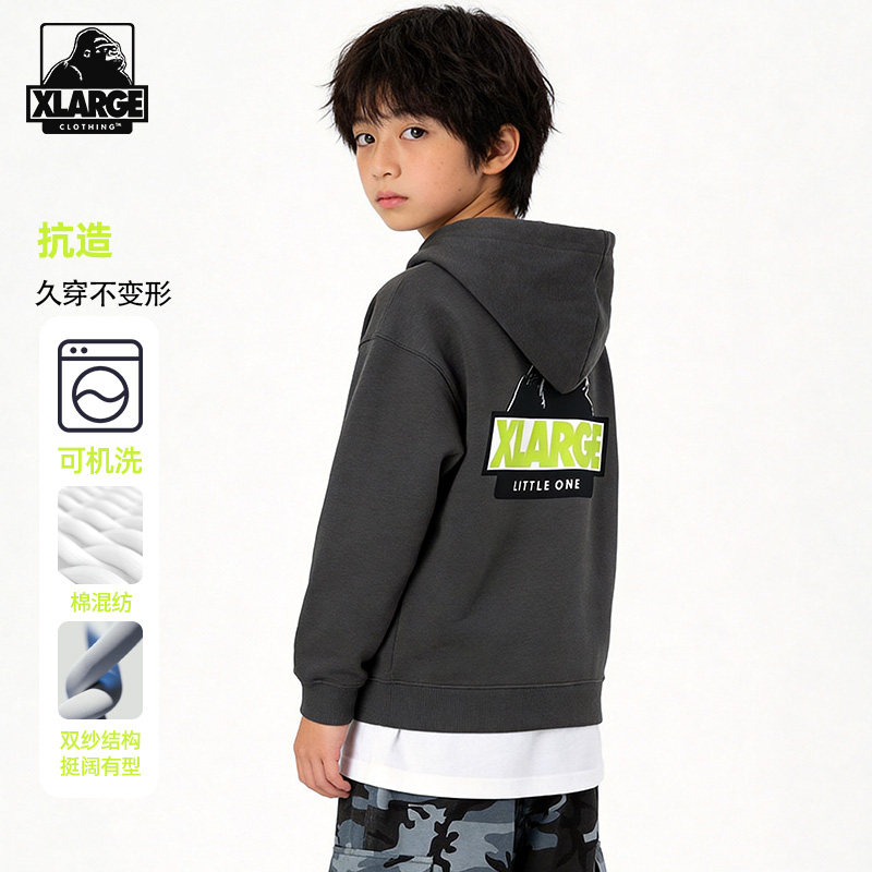 XLARGE连帽中大童休闲开衫外套图片