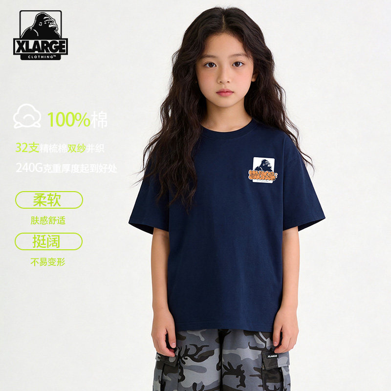 XLARGE男女童宽松圆领短袖T恤图片