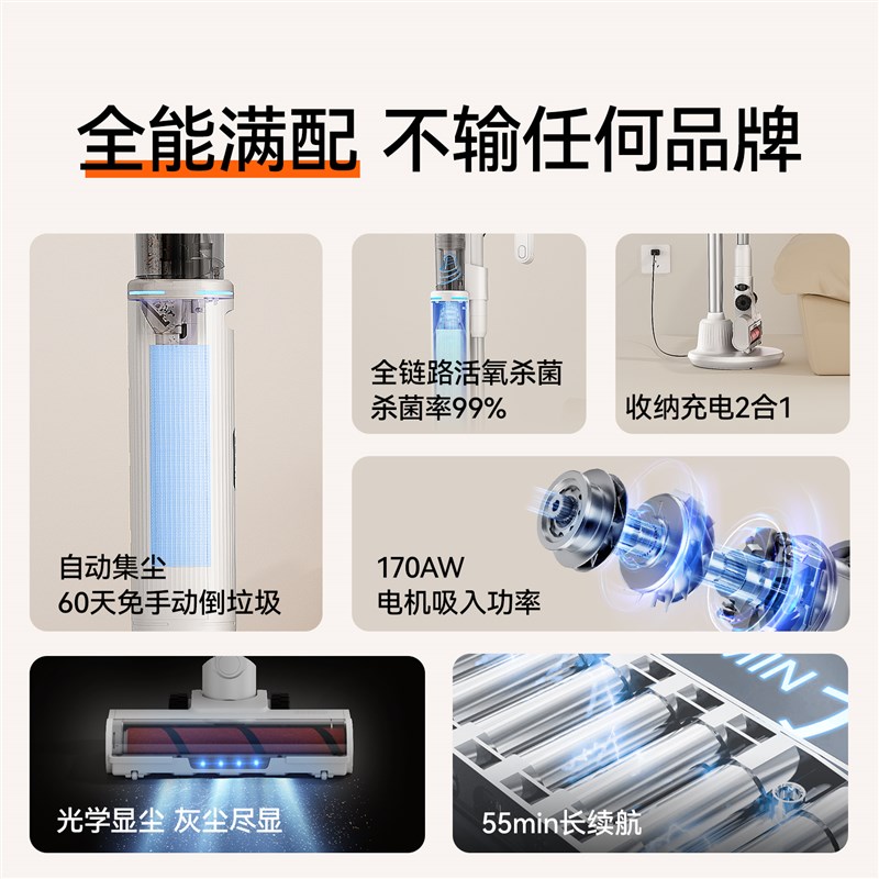 UWANT友望【皓白】吸尘器自动集尘懒人家用大吸力无线吸尘机