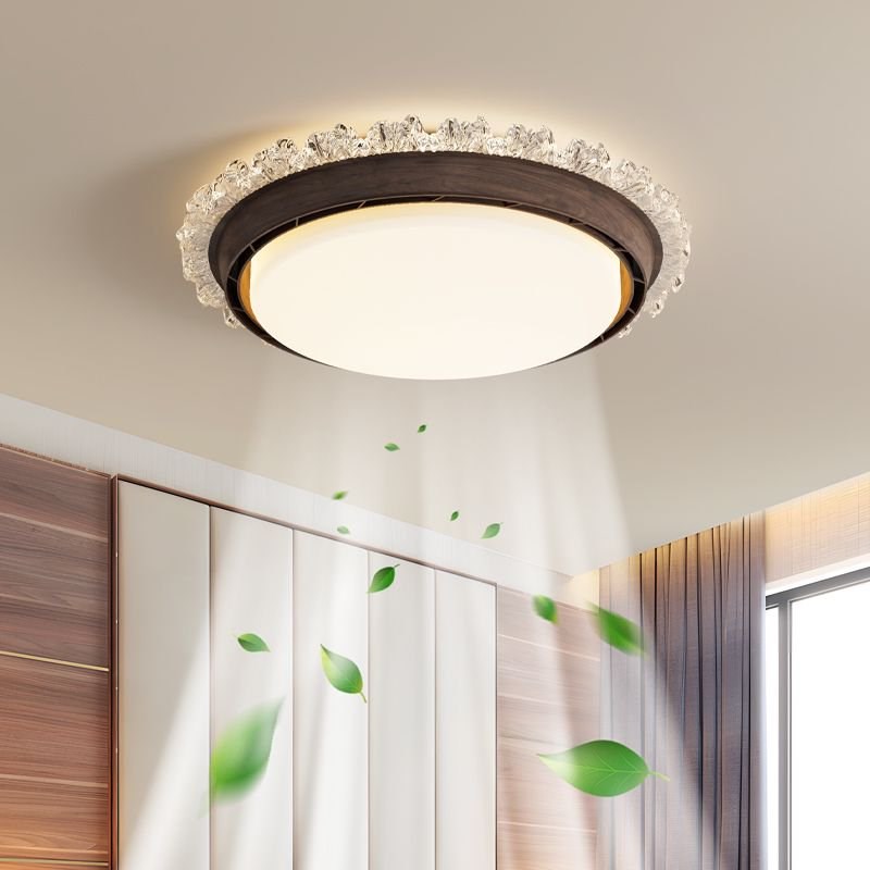 励昌无叶风扇灯卧室吸顶风扇灯圆形现代简约餐厅中古风无叶风扇灯