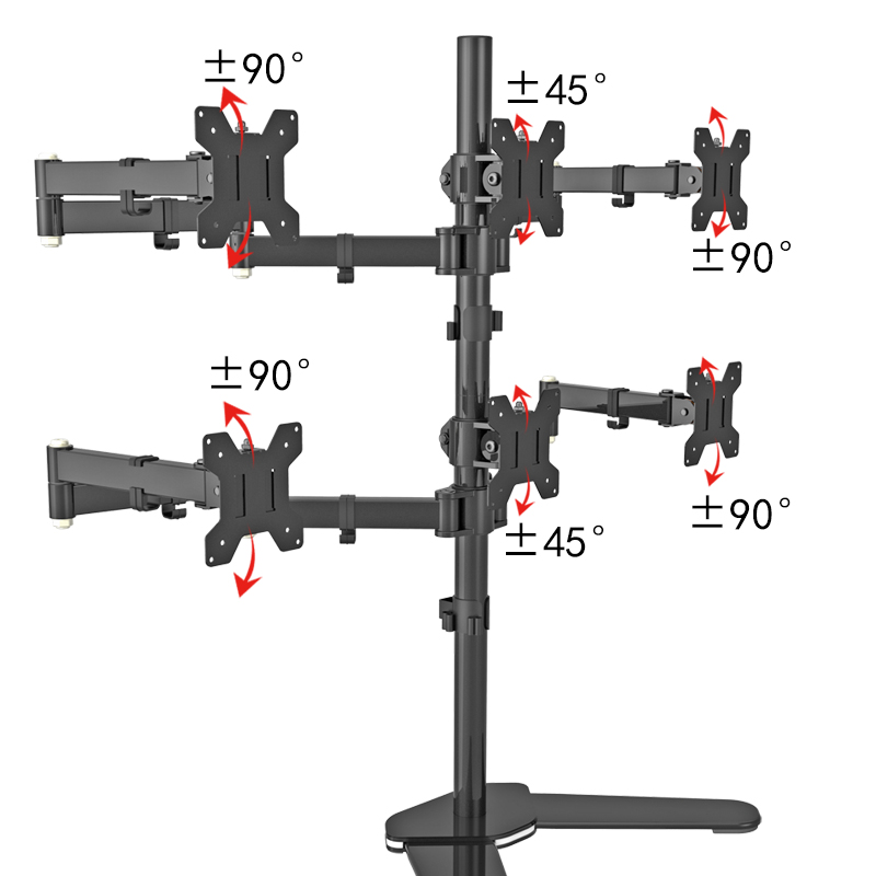 六屏显示器支架 电脑屏幕支架拼接游戏炒股底座增高台式旋转多