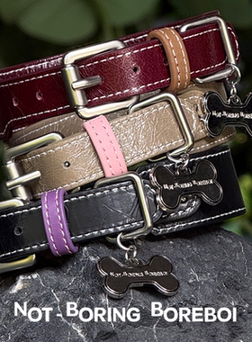 NB B丨狗狗牛皮项圈猫咪项圈防爆冲真皮大中小型犬西高地灵缇