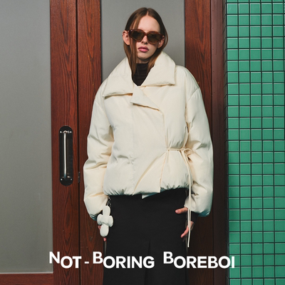 NBB缎光感翻领建筑感轻量羽绒服