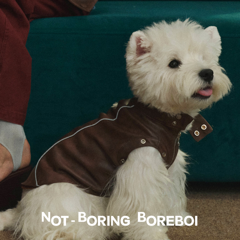 NBB丨人宠亲子装复古PU皮夹克