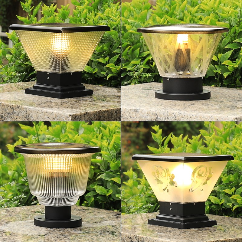 户外柱头灯防水简约花园别墅庭院灯现F代柱子围墙灯接电门墩门柱