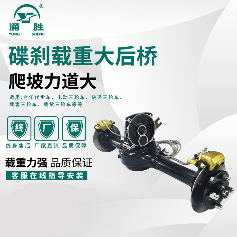 电动三轮车后桥总成碟煞改装全套大功率载重王高速通用四轮车配件