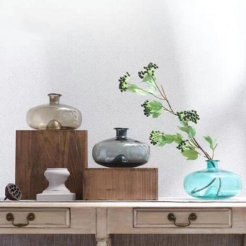 孤品特价秒杀 简约现代居家摆件样板房玄关软装饰品水养 玻璃花瓶