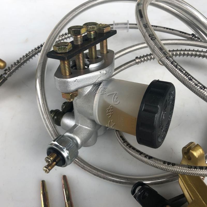 改装四轮越野110CC卡丁车配件一拖三碟刹 刹车泵总泵卡钳下泵