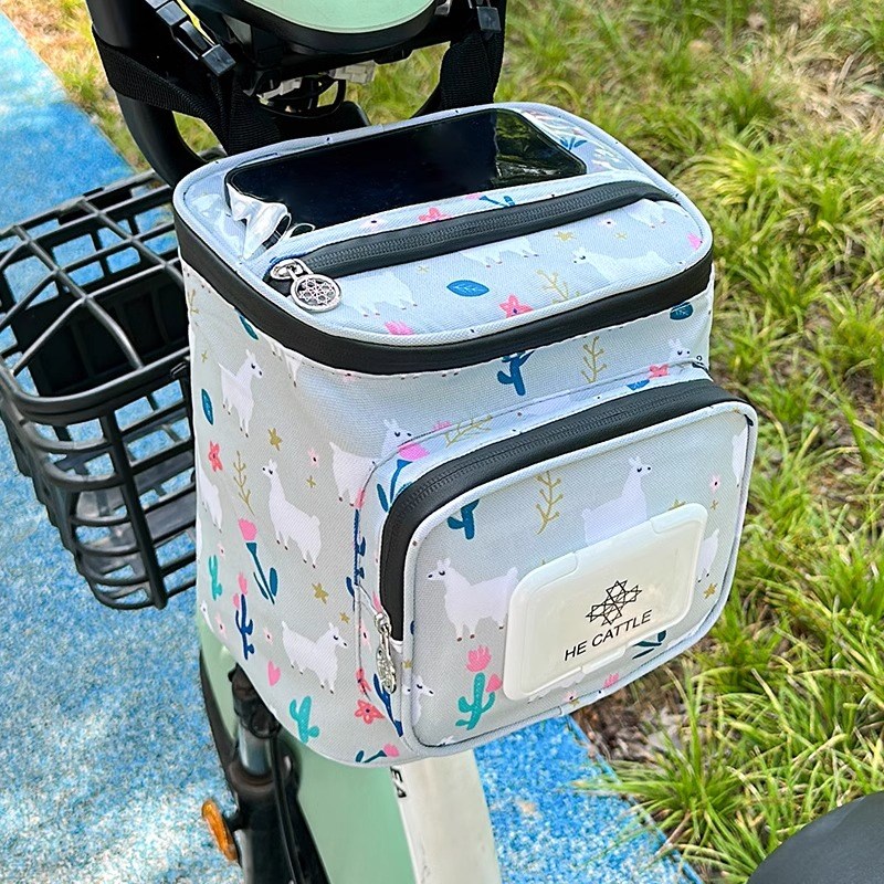 电动车挂包雅迪电瓶自行车通用置物兜踏板车前挂包手机防水收纳袋