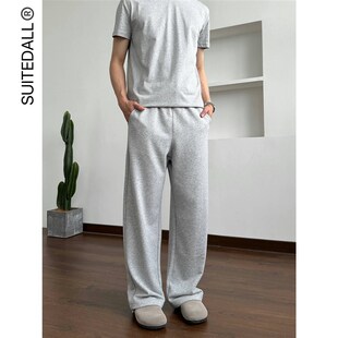 毛圈宽松直筒微喇叭运动通勤长裤 SUITEDALL2021M卫裤 320g薄款