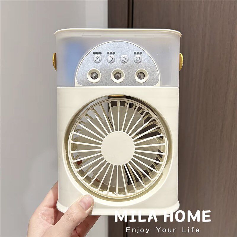 迷你冷风机冰雾制冷风扇夏天可移动空调便携式喷雾加湿器宿舍神器