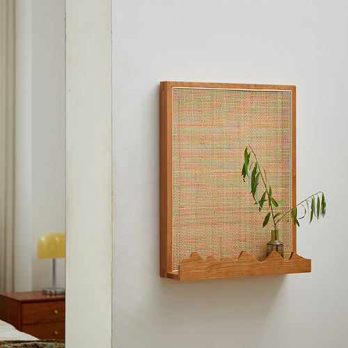 樱桃木藤编电表箱改造遮挡装饰画弱电箱遮丑神器家用配电箱置物架