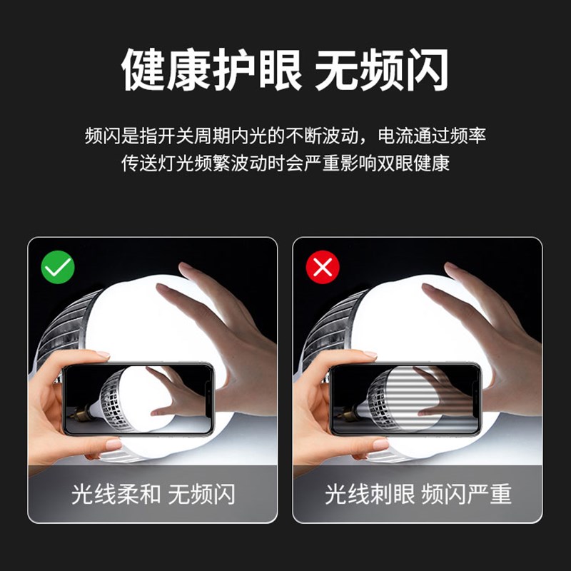 led灯泡家用e27螺口节能灯超亮室内护眼厂房车间大功率照明灯100W