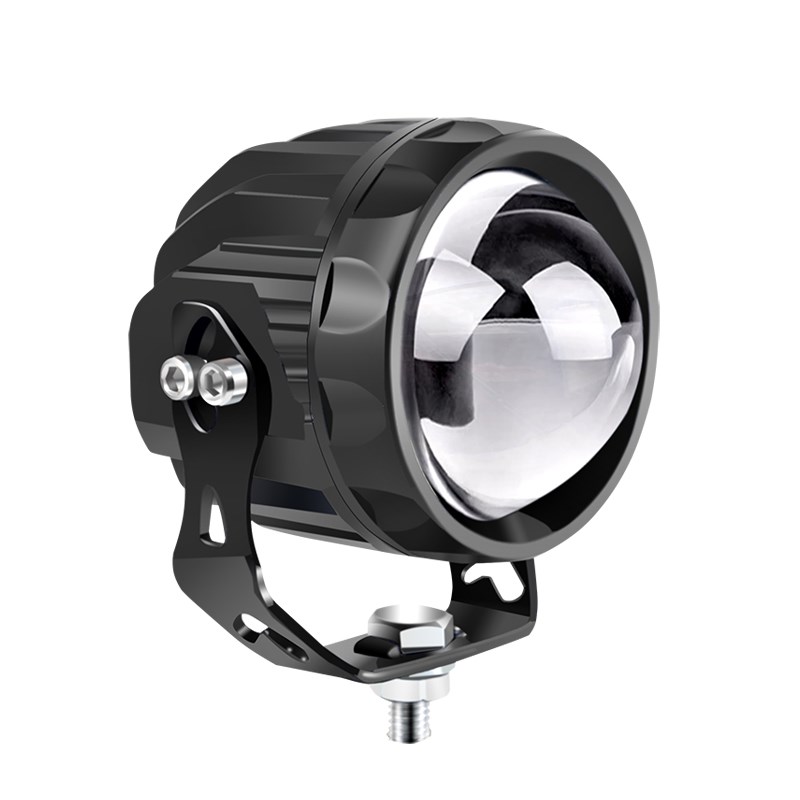 摩托车激光炮射灯超亮聚光双色越野车顶灯LED透镜黄白光远光炮灯