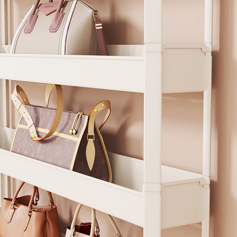 家用入户门后夹缝置物架包包手提包多层整理摆放架门后窄缝收纳柜
