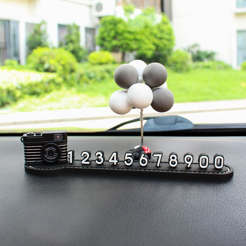 临时停车号码牌仿真相机汽车挪车电话牌创意照相机移车摆件装饰品
