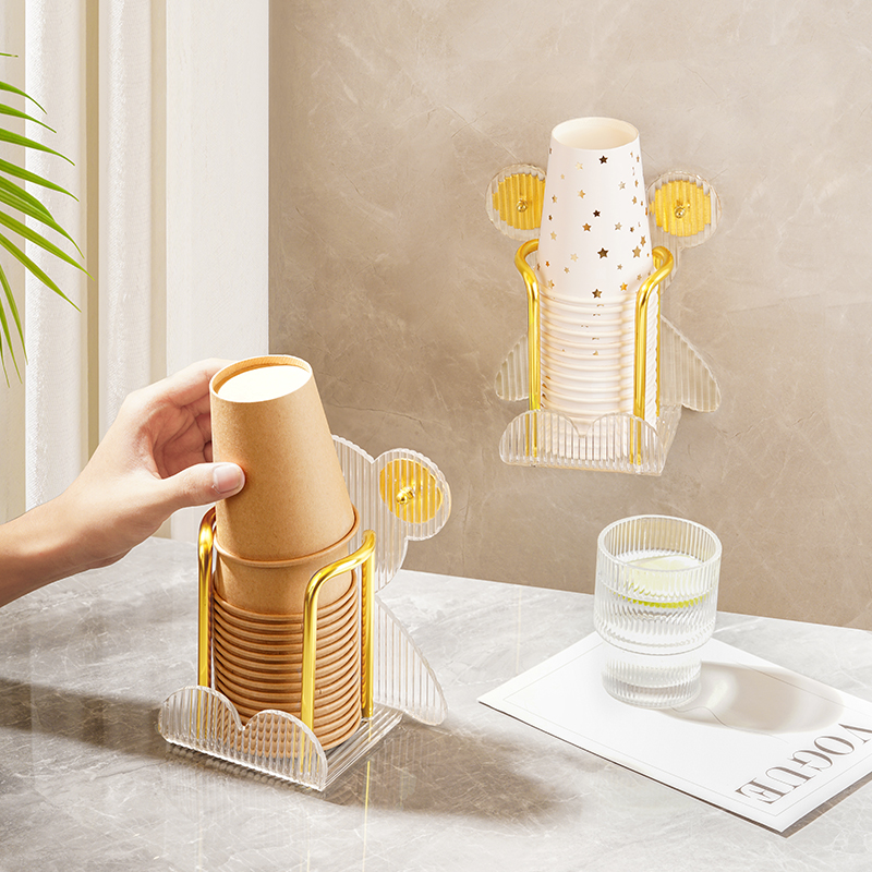 亚克力纸杯架一次性杯子取杯器壁挂杯子收纳置物架咖啡茶杯水杯架