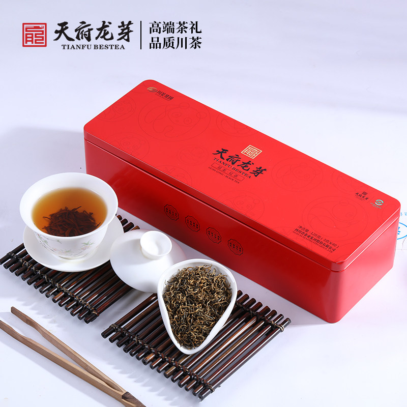 川茶集团天府龙芽冠龙红茶明前茶叶特级高山红茶礼盒装3g*40袋,茶,特色产区红茶,淘宝优惠券,粉丝福利购,淘宝优惠卷