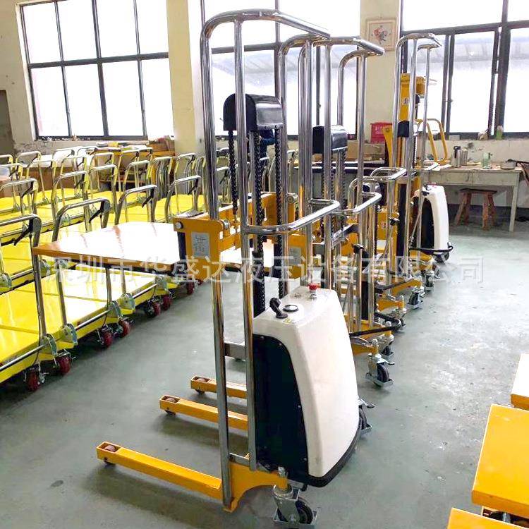 便携式电动工位车升高叉车轻型半自动堆高装卸车轻型行李车