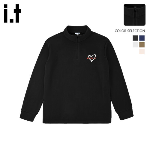 itizzue男半拉链双面绒立领长袖