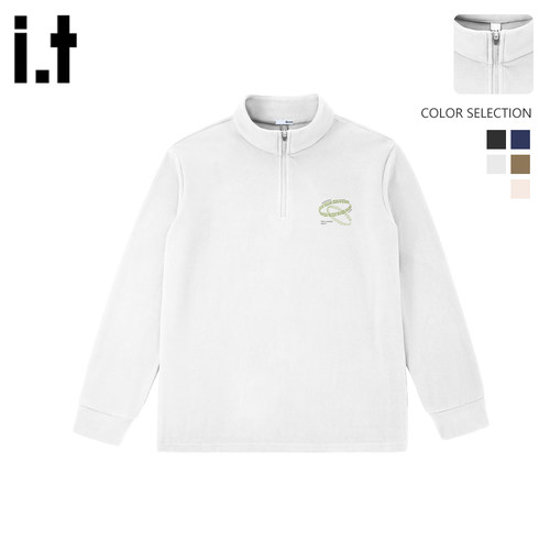 itizzue男半拉链双面绒立领长袖