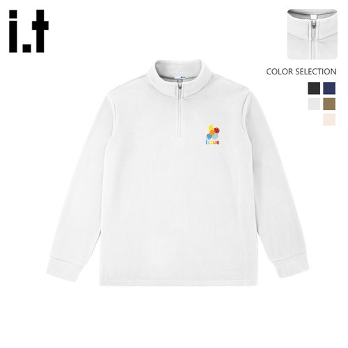 itizzue男半拉链双面绒立领长袖