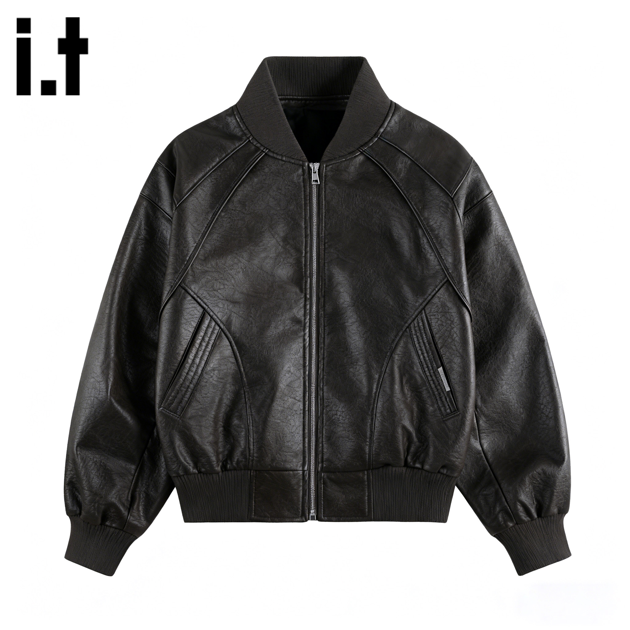 i.tizzue美式廓形皮衣外套男士