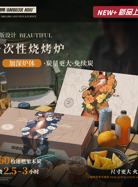 阿丢烧烤炉户外一次性烧烤炉户外烧烤架可携式无烟碳烤炉木炭炉子