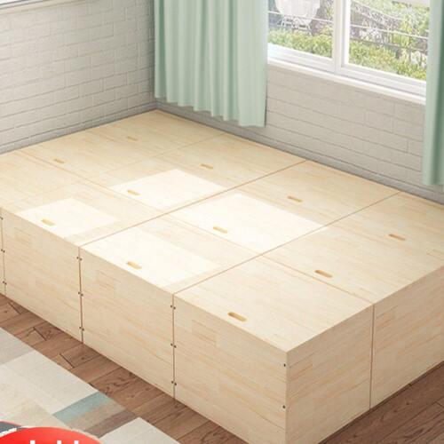 全实木箱储物箱榻榻米柜子自由组合箱小木箱飘窗柜储物木箱子定制