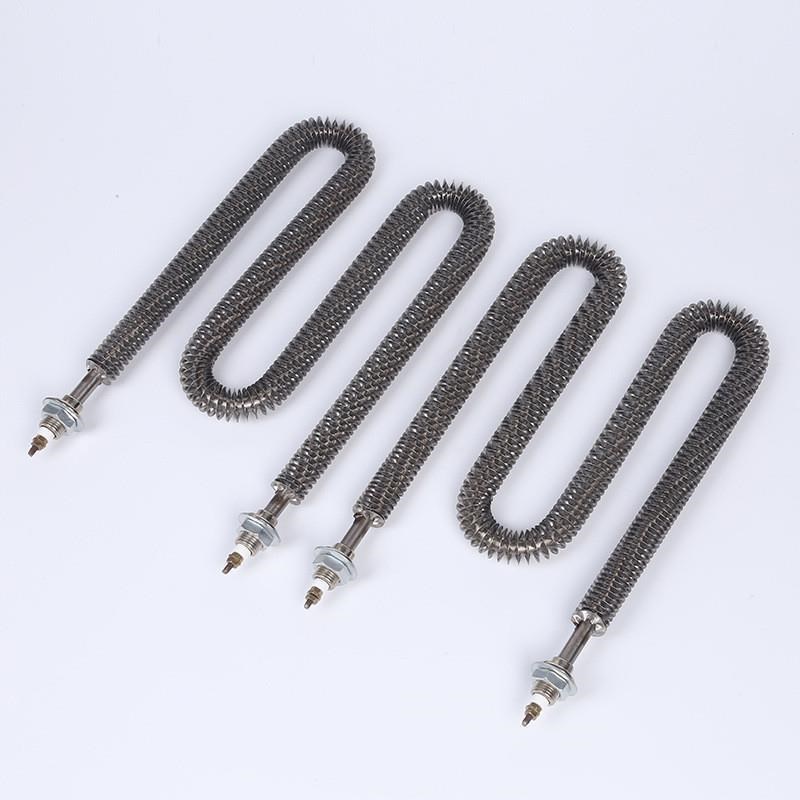 供应W型翅c片加热管干烧加热管220V烤箱电热管散热片式空气发热管