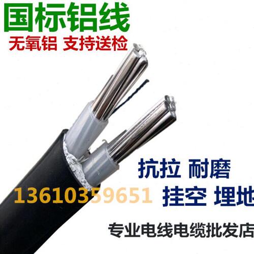铝线电线户外电缆线2芯电揽线6/10/16平方铝芯线地埋线二芯电览线