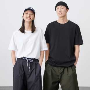 【交个朋友】100新疆棉纯棉短袖T恤衫夏男女情侣纯色全棉打底上衣