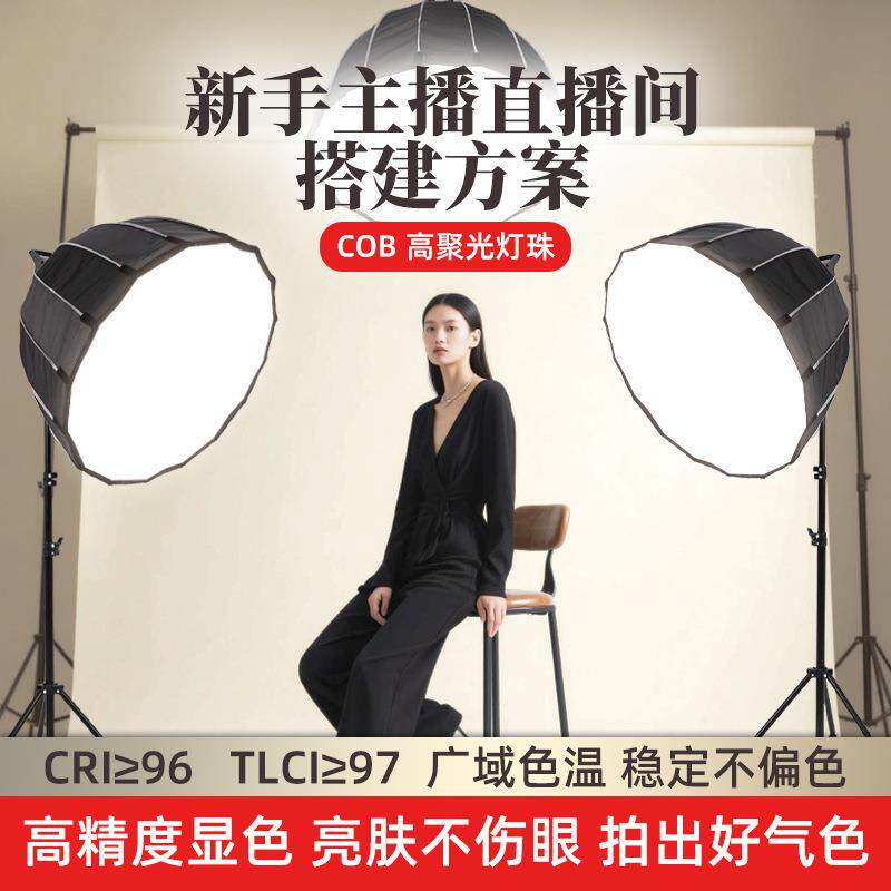 专业直播补光灯美颜打光服装球形摄影灯拍照拍摄网红主播人像灯光