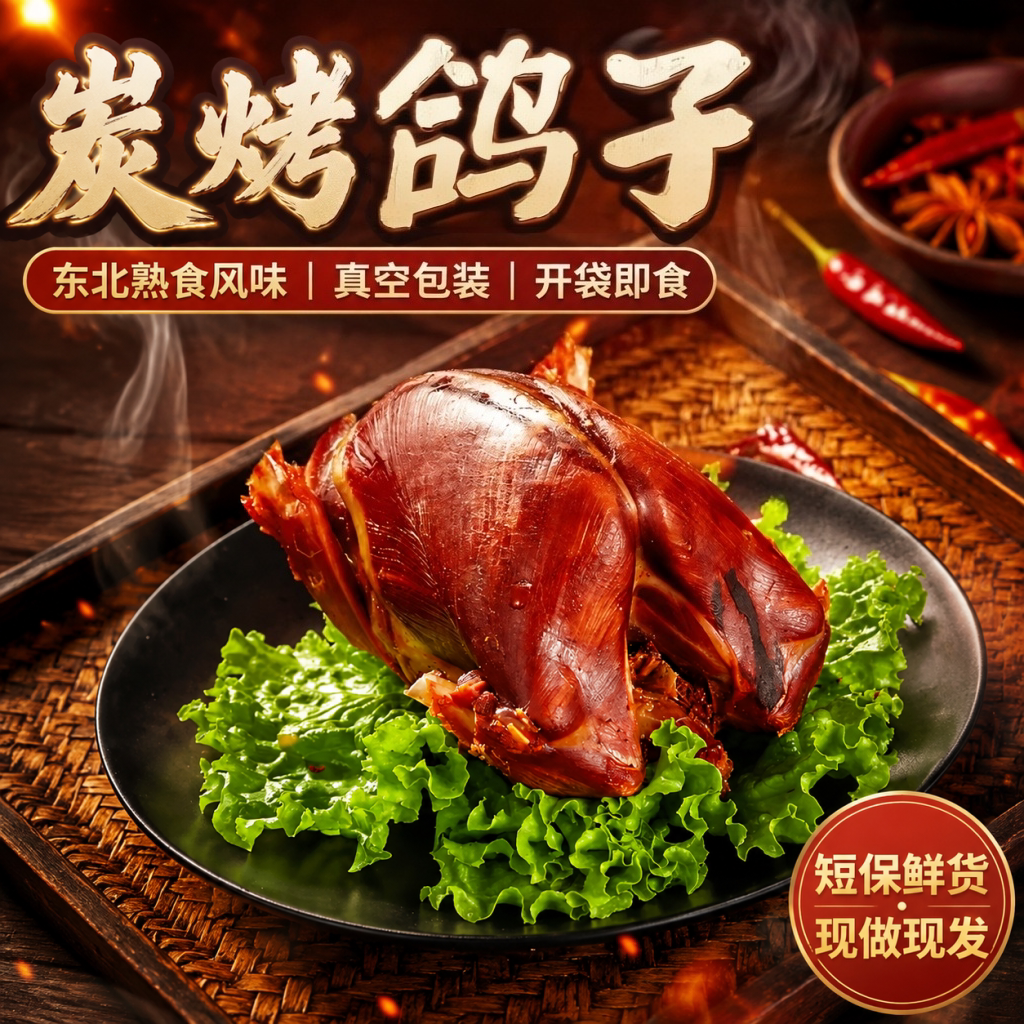 香味福炭烤鸽子地道东北熟食
