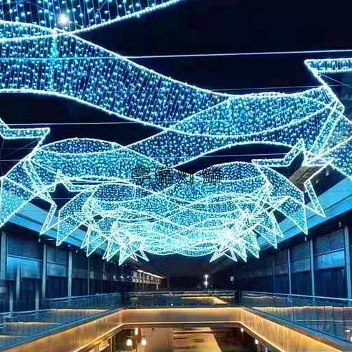 LED节日装饰步行街装饰灯LED流星造型跨街灯城市人气主题策划