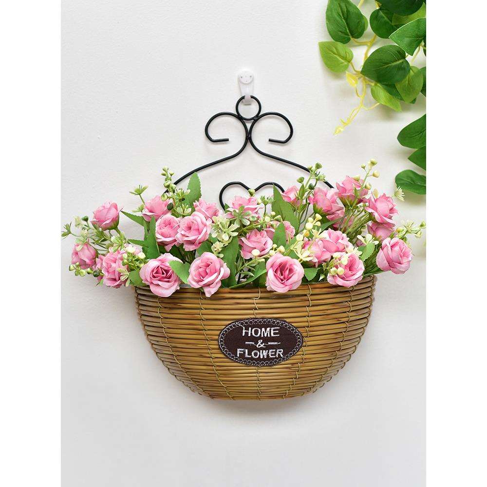 墙面壁挂装饰花篮手工编织防藤编室内阳台挂墙花绿植吊兰花盆