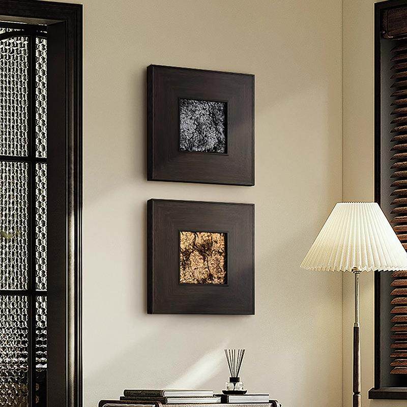 法式中古风软装客厅转角装饰画轻奢高级感肌理画美式复古小众壁画