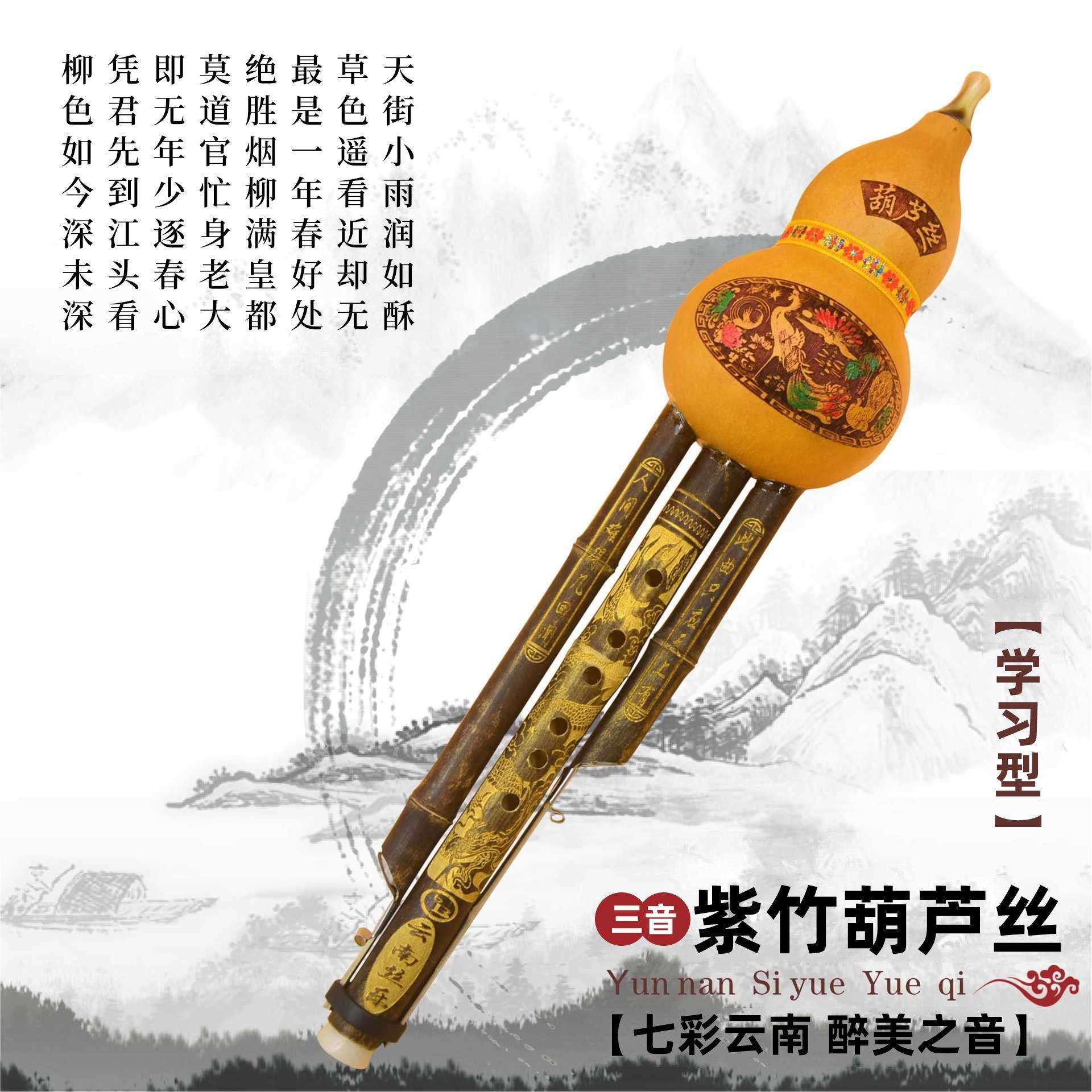 天然紫竹三音葫芦丝 C调降B调F调 专业演奏 丝乐乐器厂家直销