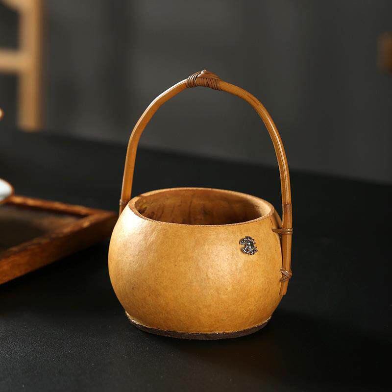 羡瓷小竹筐创意手工竹编葫芦提篮小筐收纳竹子竹篮点心盒茶具收纳