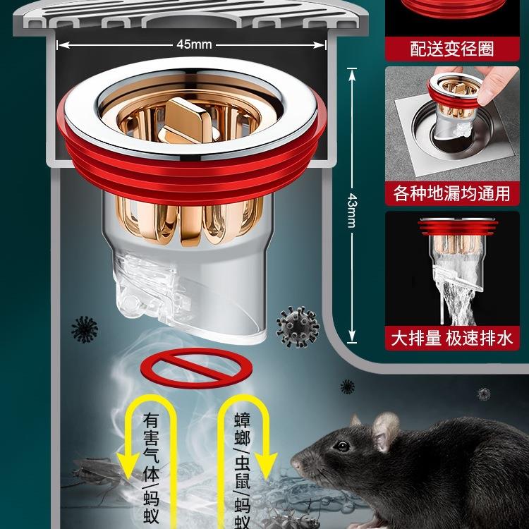 防臭地漏芯心卫生间厕所下水道口堵臭器防虫防反味内芯密封塞通用
