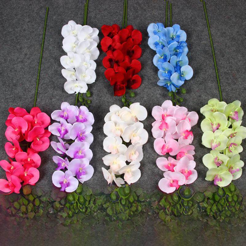 单朵蝴蝶兰人造花婚礼道路指南插花材料婚礼花排装饰插花背景人造