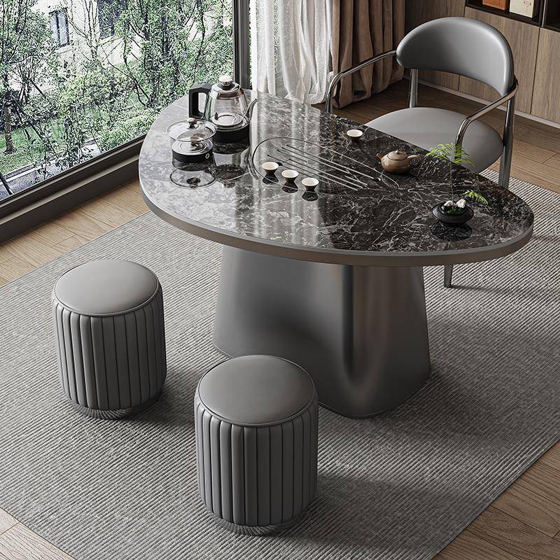 岩板茶台桌小户型阳台茶桌椅组合简约家用烧水壶嵌入式一体泡茶桌