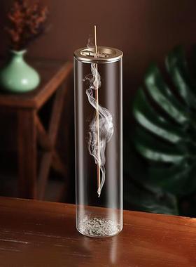 倒挂香插金属香夹玻璃容器防灰飞香薰炉倒挂香器家居会所桌面摆件